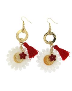 orecchini maya rosso fiore